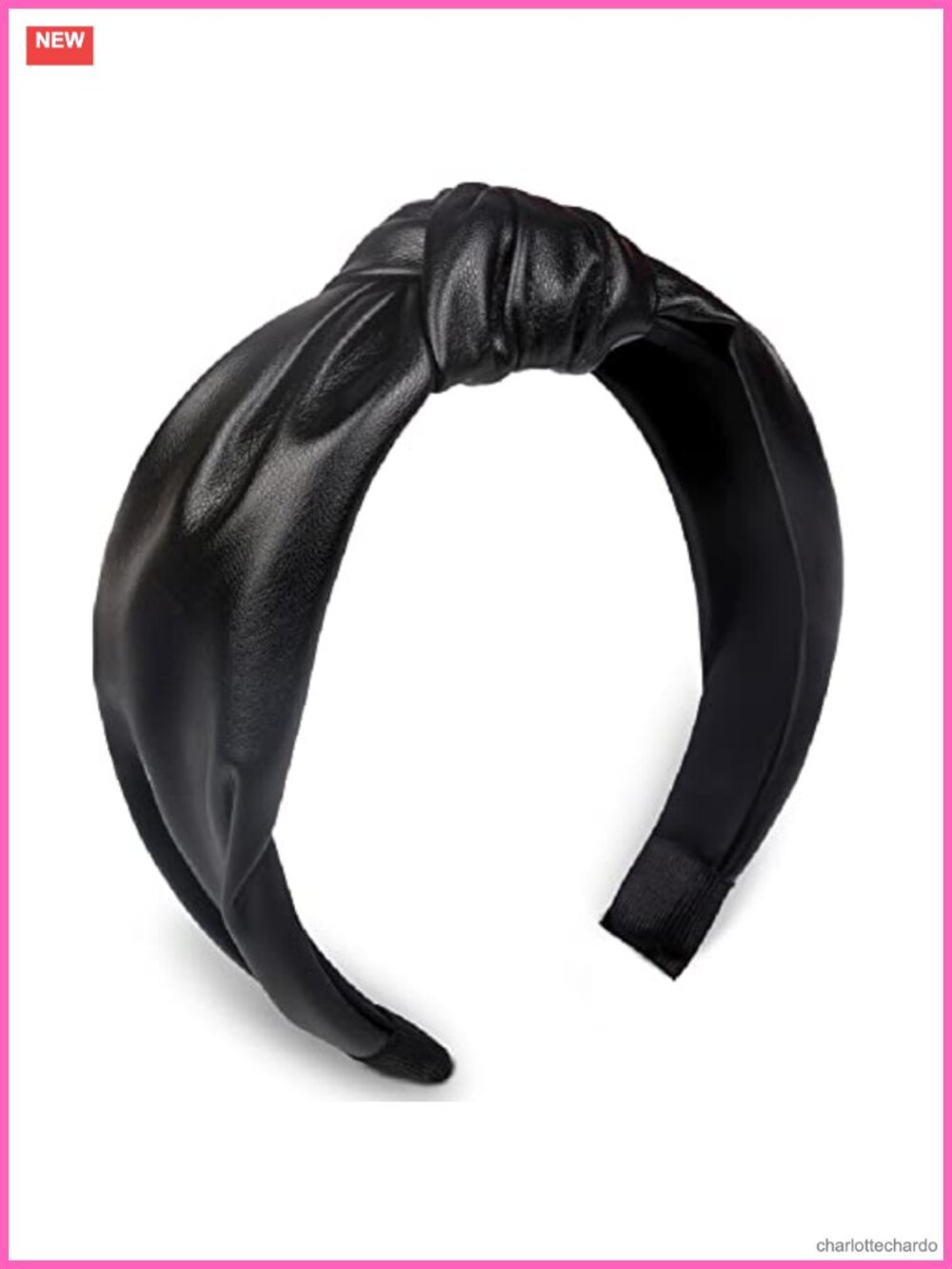 Knotted Headband for Women Faux Leather Top Knot Non Slip Elastic Hair Accessory